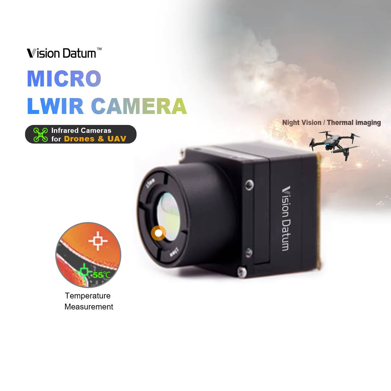1280X1024 LWIR 12Um 非冷却型 El 50 - Thermal Imager Drone Gimbal のレビューと価格