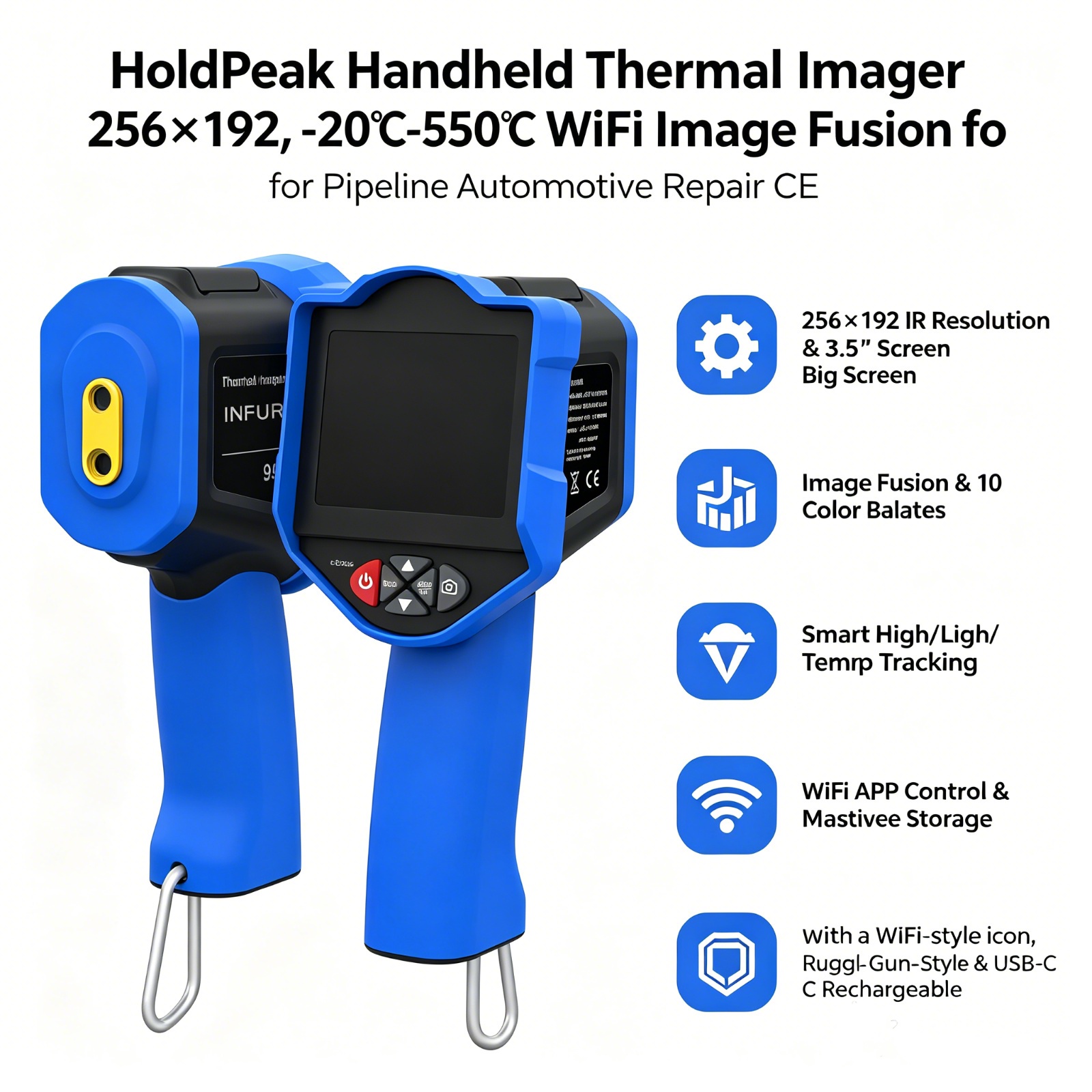 HoldPeak サーマルカメラ、256x192 IR、3. - Thermal Imaging Camera 256X192 のレビューと価格