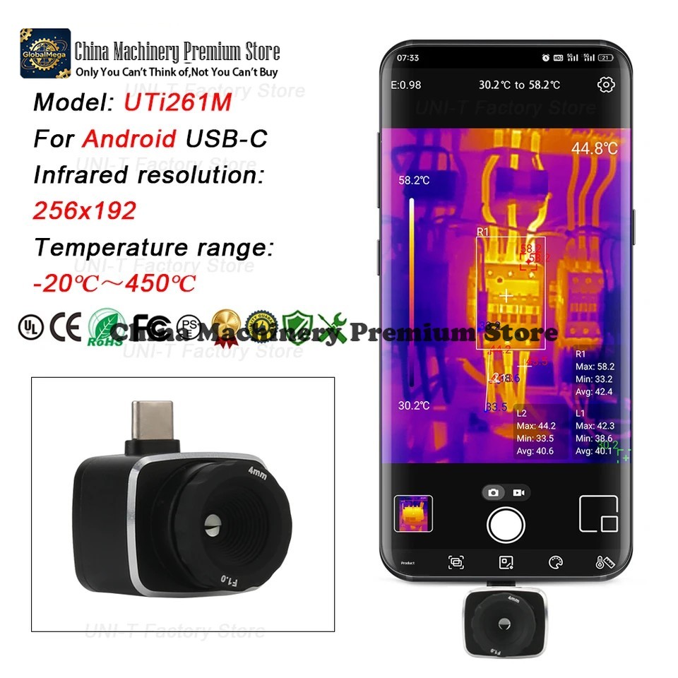 UNI-T 赤外線熱画像カメラ UTi120Mobile U - Thermal Imaging Camera 256X192 のレビューと価格
